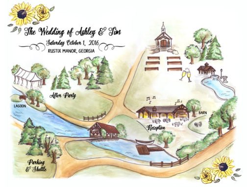 Custom Illustrated Wedding Map